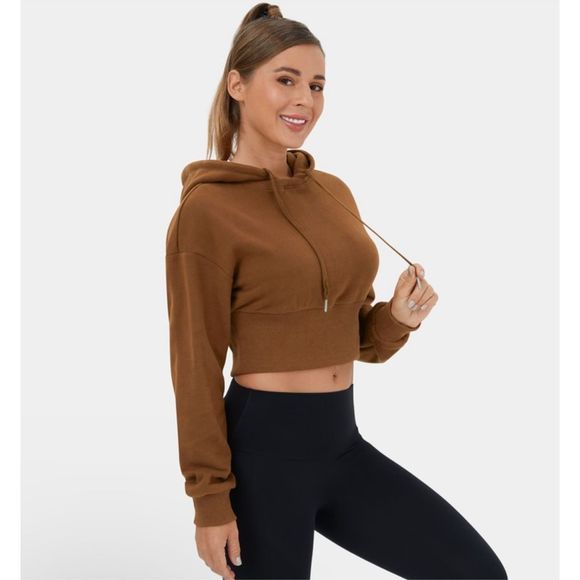 Halara Crop Fleece Sweatshirt Size M - Picture 6 of 11